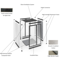 Cabina de Reuniones Acústica Moderna Insonorizada para Oficina, Hotel y Hogar, Estructura de Aleación de Aluminio, Diseño Modular, Capacidad para 4 Personas