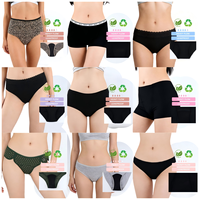 Culotte menstruelle réutilisable imperméable à 4 couches, taille haute, avec logo personnalisé OEKO-TEX, lavable