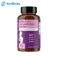 Capsules de supplément Myo D Chiro Inositol pour la santé des femmes, rapport 40:1, soutien quotidien au bien-être, vitamine D, Ashwagandha, 120 unités