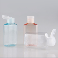 Bouteille octogonale vide en PET de 60 ml avec bouchon à vis pour savon liquide et désinfectant pour les mains, utilisation en voyage, récipient rechargeable