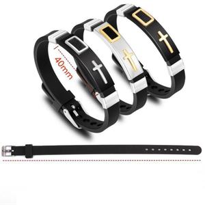 Pulsera de Malla de Acero Inoxidable, Pulsera con Hebilla, Pulseras Cruzadas Doradas para Hombre - Product Image 5