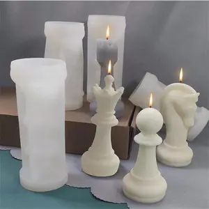 Molde de cera grande Y4589 3D para velas, molde de fundición de resina epoxi artesanal, moldes de silicona para velas de ajedrez