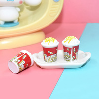 Simulation 3D seau de pop-corn Miniature faux aliments jeu Scrapbooking cheveux accessoires artisanat bricolage poupée décor