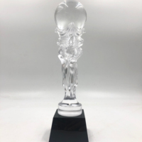 Nouveau Trophée de Golf en Verre Personnalisé de Grande Taille, Fabricant de Trophées de Golf en Cristal Optique, Trophée Sportif en Cristal