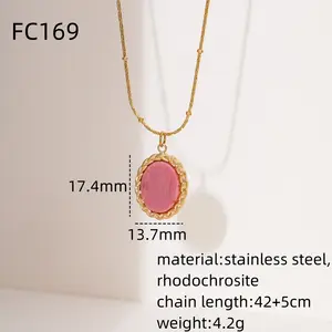 ODM Fashion Natural Pendant Necklaces Stainless Steel 18K PVD Gold Plated No Fade Necklace Jewelry For Women