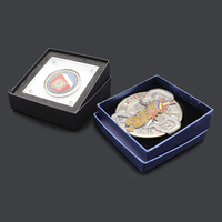 Support de capsules personnalisé en usine, présentoir magnétique transparent pour pièces de monnaie, boîte en cuir, porte-monnaie, boîtes cadeaux en bois pour pièces de monnaie