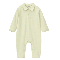 Polo de Manga Larga con Cuello de Polo a Rayas, 95% Algodón Orgánico Suave, 5% Elastano, Ropa de Bebé al por Mayor, CHOCHO SAMA
