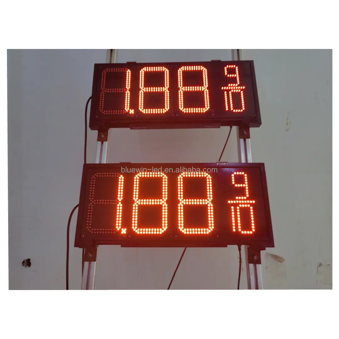 EUA ao ar livre 8 polegadas 8.889/10 sinal digital do preço do gás posto de gasolina display LED