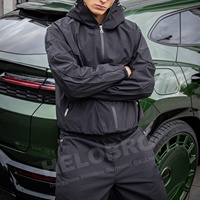 Veste coupe-vent à surpiqûres personnalisées et pantalon de survêtement en nylon Tenue décontractée de rue de haute qualité Ensemble survêtement coupe-vent en nylon