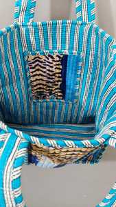 Sac fourre-tout bohème en velours avec motif léopard bleu, sac de plage d'été, style féminin - Product Image 5