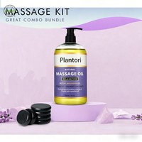 Huile de massage corporel bio en vrac à marque privée, à base d'huile végétale et d'huile essentielle de lavande naturelle, pour la relaxation, les douleurs musculaires et la cellulite, idéale pour les spas.