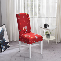 Housse de Chaise Décoration Noël, Salle à Manger Père Noël Flocon de Neige Imprimé, Housses de Chaise de Bureau Extensibles Amovibles
