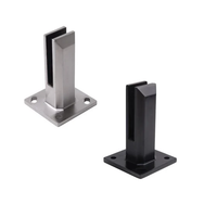 Supports de verre en acier inoxydable à fixation au sol pour clôture en verre de 12 mm