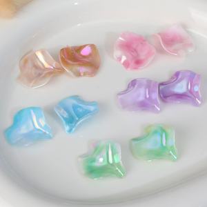 Épingle à cheveux fleurie en acrylique plaqué couleur, feuille de lotus/coquille, feuille de chou, dégradé bicolore, bricolage, perles, fleur antique, coiffure - Product Image 2