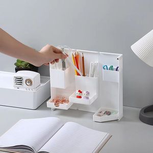 Caja de Almacenamiento de Papelería Plegable 3D para Escritorio, Organizador de Oficina con Múltiples Compartimentos, Tipo Rectangular Blanco - Product Image 1