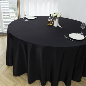 Mantel Redondo de Poliéster Premium de 120 Pulgadas, Negro, Antimanchas, Tejido con Spandex, Lavable, Tamaño y Color Personalizables para Uso en Hoteles - Product Image 3