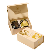 Boîte cadeau magnétique en carton personnalisée de luxe avec logo pour pots de miel en verre