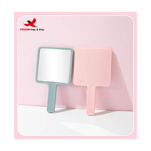 Miroir de maquillage à main pour l'approvisionnement mixte, miroir de maquillage à poignée, miroir cosmétique pour femmes, miroir en plastique carré personnalisé - Product Image 3