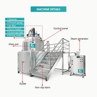 Homogénéisateur émulsifiant sous vide cosmétique 50L, mélangeur pour la fabrication de cire dépilatoire, mélangeur de détergent liquide