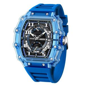 Drioshipping, reloj para hombre, nuevo diseño 2025, reloj Tonneau transparente para hombre, reloj de pulsera deportivo de lujo resistente al agua para exteriores - Product Image 1