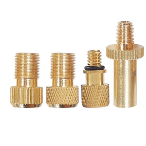 4 Piece Brass Air <b>Pump</b> <b>Adapter</b> Set For Bike Valve Conversion With Threaded Connectors And O Ring Seal - Product Image 1