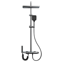 Ensemble de douche numérique OEM ODM avec affichage numérique, 4 fonctions, finition bronze, pommeau de pluie, douchette à main, jets latéraux, eau chaude et froide, vente en gros