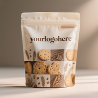 Sacs à biscuits personnalisés de qualité alimentaire, résistants à l'humidité, avec fermeture à glissière, pour l'emballage de biscuits, de collations et de cadeaux