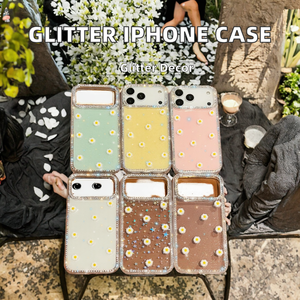 Funda de Teléfono con Purpurina de Moda IMD para iPhone 17 Pro Max 15 14 13, Accesorios Transparentes DIY con Flores, Hecha de Material TPU Duradero - Product Image 2