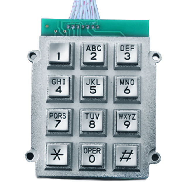 Kntech Industrial Keypad with 12keys KP2 Vandal Proof Zinc-alloy Phone Keypad with Numbers and Letters