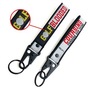 Promotion Gift Brand Logo <b>Custom</b> Woven Tag Embroidery Keychain Lanyards Chain <b>Key</b> Strap - Product Image 2