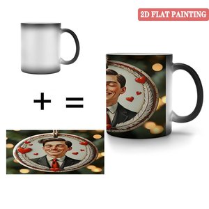 Mug à café/thé en céramique noire givrée de 11 oz, à impression personnalisée, activé par la chaleur - Product Image 4