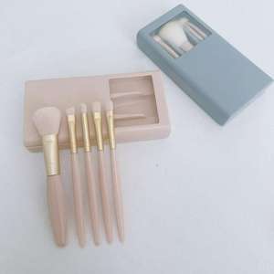 Ensemble de 5 pinceaux de <span class=keywords><strong>maquillage</strong></span> avec miroir, mini ensemble de pinceaux de beauté multifonctionnel <span class=keywords><strong>complet</strong></span> pour le visage, les lèvres, nouveau, <span class=keywords><strong>complet</strong></span> pour les ombres à paupières - Product Image 5