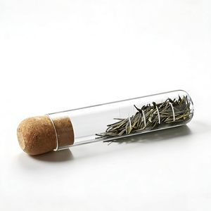 Custom Clear Borosilicate Glass <b>Tea</b> <b>Infusers</b> With Cork Lid Tube <b>Tea</b> <b>Infuser</b> Glass <b>Tea</b> Strainer - Product Image 1