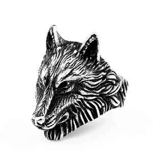 Edelstahl Krieger-Wolfskopf-<span class=keywords><strong>Ring</strong></span> für Männer Vintage Viking 14K Vergoldeter Schmuck Großhandel - Product Image 6