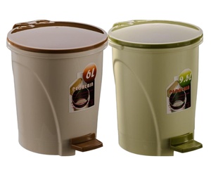 garbage plastic bins waste bin 6l, 6L and 9.5L Kitchen pedal garbage bin, plastic rubbish bin