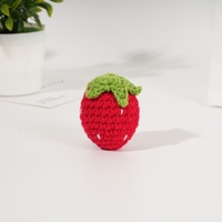 Kit de crochet pour débutant Animal tricoté à la main créatif, mignon fruit pendentif fraises poupée couture tissage jouets kaki