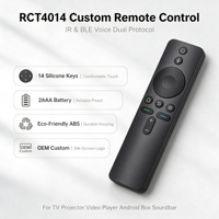 Télécommande vocale IR BLE à double protocole 14 touches JCXK RCT4014 pour barre de son avec bouton en silicone, compatible OEM/ODM