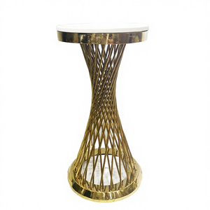 Table à dessert moderne en métal pour mariage et fête, support de fleurs doré démontable et assemblable, accessoires de décoration de mariage, ornements - Product Image 4