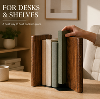 Grandes serre-livres pour livres lourds, lot de 2, serre-livres en bois antidérapants, noyer