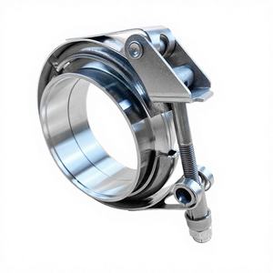 JTLD En stock Collier de serrage <span class=keywords><strong>V</strong></span>-<span class=keywords><strong>Band</strong></span> <span class=keywords><strong>76mm</strong></span> 3 pouces à dégagement rapide pour silencieux, en acier inoxydable poli miroir, avec brides mâles et femelles, pour turbo - Product Image 4