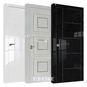 American modern design high gloss acrylic door high gloss laminate door high gloss piano finish interior door