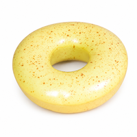 Grand jouet squishy en forme de donut, à remontée lente, imprimé moucheté, jaune, en forme d'anneau, anti-stress, cadeau de bureau