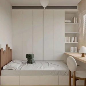 Armoire moderne à double reine avec rangement latéral intégré en tatami Meubles en plastique pour la maison, l'hôtel, la chambre principale Vêtements - Product Image 1