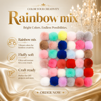 Pompons en fausse fourrure de lapin, pompons artificiels moelleux, 6, 7, 8 cm, pompons DIY avec épingle métallique pour vêtements, couture, artisanat, fournitures