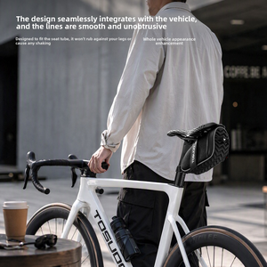 TOSUOD กระเป๋าอานจักรยานสำหรับจักรยานเสือหมอบ MTB จักรยานสำหรับเดินทางใต้ที่นั่งกระเป๋าใส่อุปกรณ์แถบสะท้อนแสงห่วงไฟท้าย 0.5L สีดำ - Product Image 6