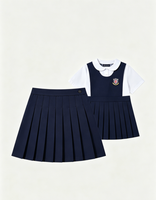 Robe de chœur plissée personnalisée style britannique pour filles, uniforme scolaire primaire, confortable, en polyester mat 100%, service ODM