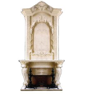 Cheminée en marbre blanc Double Custom Made Wholesale Stone Sculpted White Marble Freplace Mantel Surround avec travail à bas <span class=keywords><strong>prix</strong></span> - Product Image 5