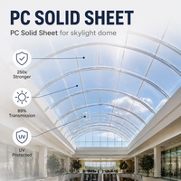 Plaque de polycarbonate solide transparente de 2 mm, 4 mm, 6 mm, 10 mm, fabriquée en usine OEM, avec revêtement anti-UV, pour puits de lumière, façade de villa et bâtiment