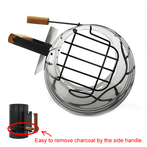 Barre <span class=keywords><strong>en</strong></span> carbone de Camping <span class=keywords><strong>en</strong></span> plein air, jouet de forme ronde, barbecue Portable, démarreur noir, cheminée - Product Image 4
