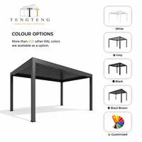 Pergola bioclimatique en aluminium imperméable avec structure thermolaquée et dimensions 3x3 pour extérieur, jardin, terrasse et projets personnalisés